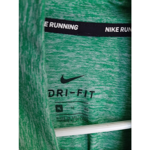 Green Nike Dri Fit Hal Zip Running Shirt - Picture 2 of 3